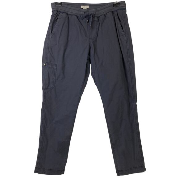 LL Bean Stretch Ripstop Pull On Pants Women M Gray Fleece Lined Hike Ski Winter - Picture 1 of 16